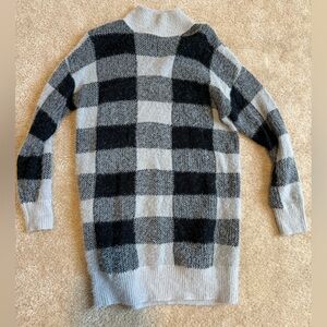 Plaid fuzzy sweater dress